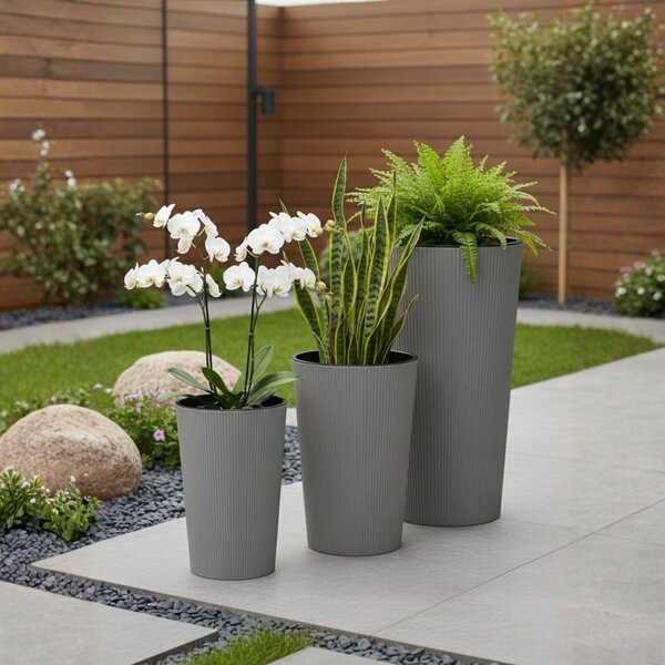 PLASTOVÝ KVETINÁČ URBANIKA ECO 57X29,5 CM SIVÁ