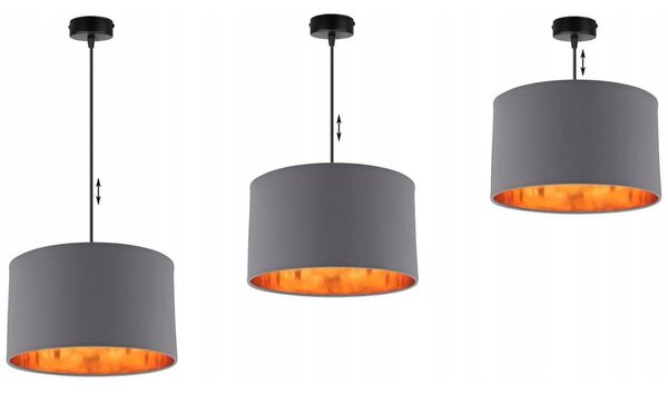 Závesné svietidlo Shade, 1x textilné tienidlo (výber zo 6 farieb), (výber z 3 farieb konštrukcie), (fi 35cm), g