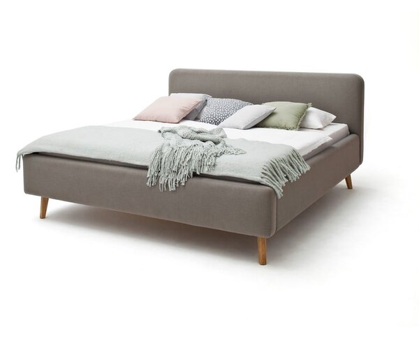 Taupe čalúnená dvojlôžková posteľ bez roštu 160x200 cm Mattis – Meise Möbel