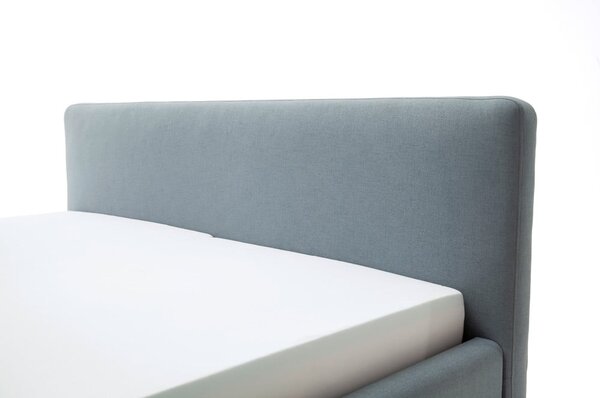 Sivomodrá čalúnená dvojlôžková posteľ s úložným priestorom s roštom 160x200 cm Mattis – Meise Möbel