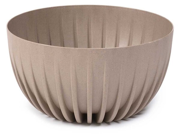 PLASTOVÝ KVETINÁČ STRIPPED ECO SADA 2KS 16X30 CM+15X24 CM BÉŽOVÁ