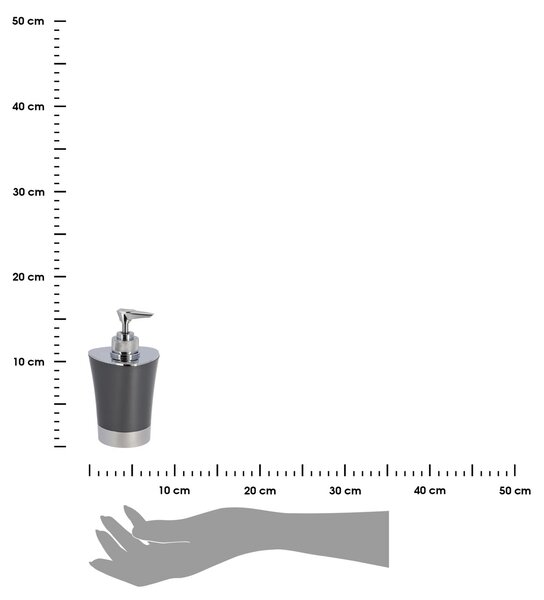 Dávkovač mydla Cuesta, sivá/s chrómovými prvkami, 280 ml