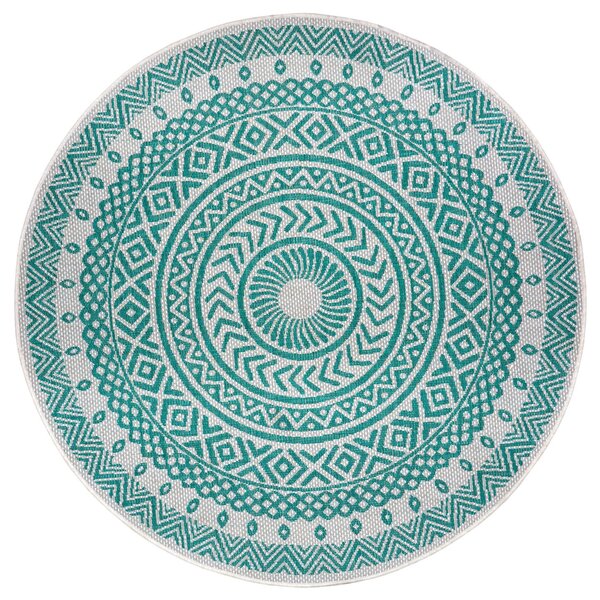 NORTHRUGS - Hanse Home koberce DOPREDAJ: 160x160 (priemer) kruh cm Kusový koberec Jaffa 105213 Emerald green Cream kruh - 160x160 (průměr) kruh cm