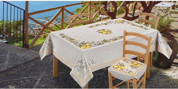 Gobelínový obrus na stôl Citróny Chenille IT117 Farba Viacfarebná Rozmery 90x90 cm