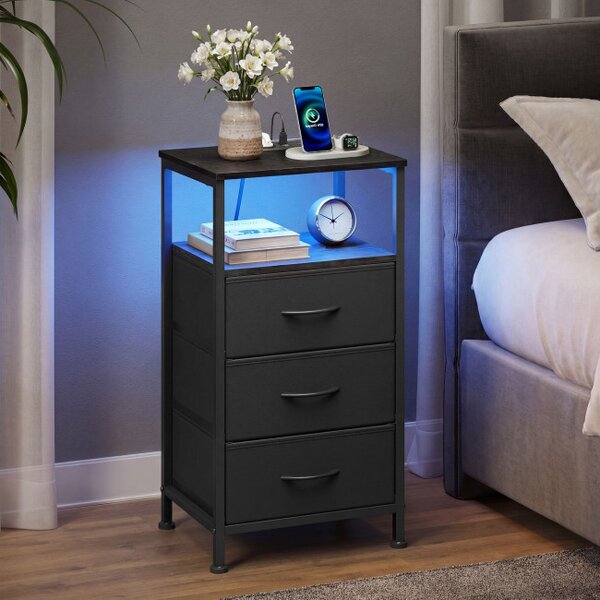 Sada 2 nočných stolíkov s LED osvetlením LGSB35203B102