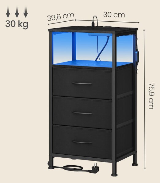Sada 2 nočných stolíkov s LED osvetlením LGSB35203B102