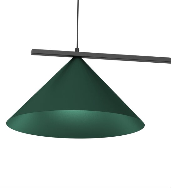 Závesné svietidlo Capital, 2x zelené kovové tienidlo, (fi 46cm), gr