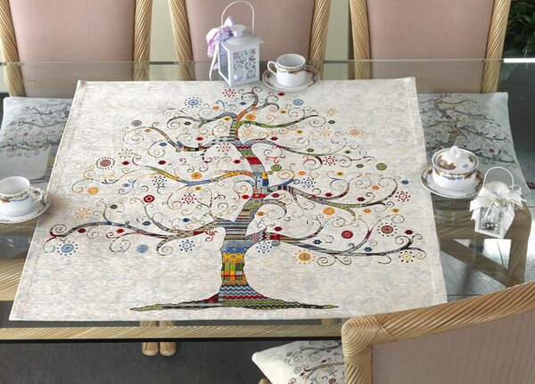 Gobelínový behúň na stôl Stromček šťastia Chenille IT103 Farba Viacfarebná Rozmery 40x130 cm
