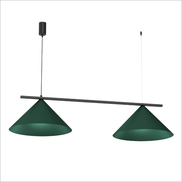 Závesné svietidlo Capital, 2x zelené kovové tienidlo, (fi 46cm), gr