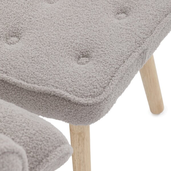 Kreslo sivé bouclé s podnožkou AK-319 GREY2