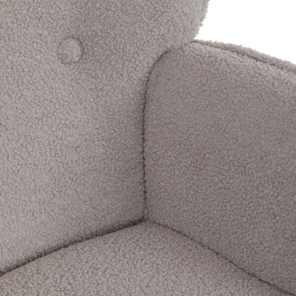 Kreslo sivé bouclé s podnožkou AK-319 GREY2