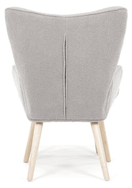 Kreslo sivé bouclé s podnožkou AK-319 GREY2