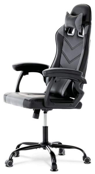 Herná stolička čierna / sivá KA-L626 GREY