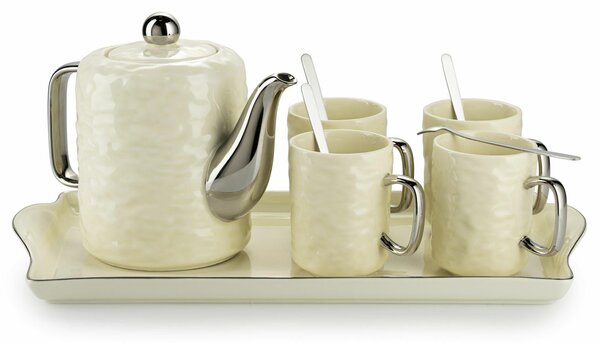 Čajový/kávový set Selena Silver Cream