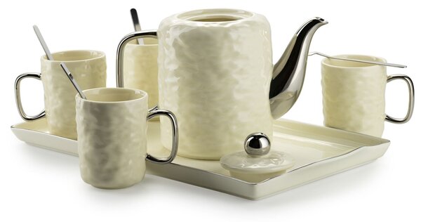 Čajový/kávový set Selena Silver Cream