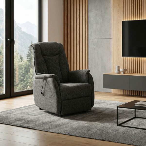 Polohovacie kreslo sivé, elektrické TV-L8963 GREY2