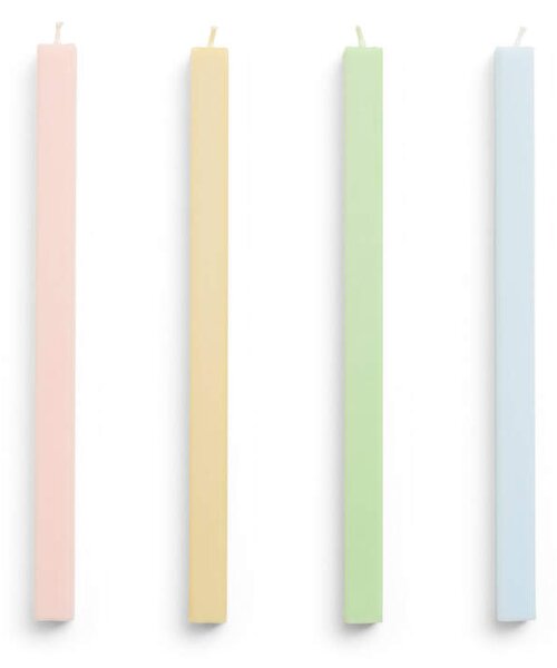 HAY Sviečky Square Candle set 4ks, pastel