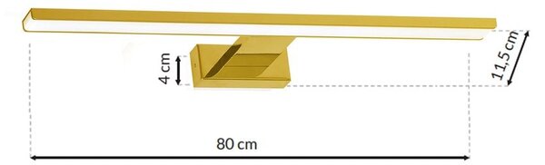 Nástenné LED svietidlo Shine1, 1x LED 15w, 4000k, (80 cm), g