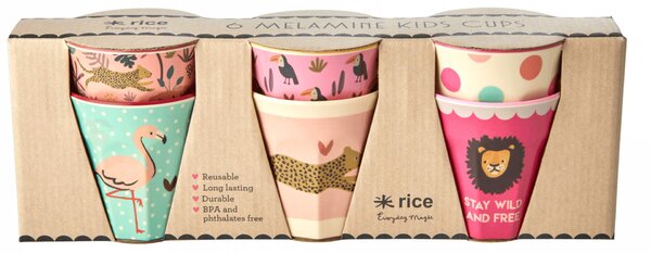 Melamínové kalíšky Jungle Pink Small - set 6 ks