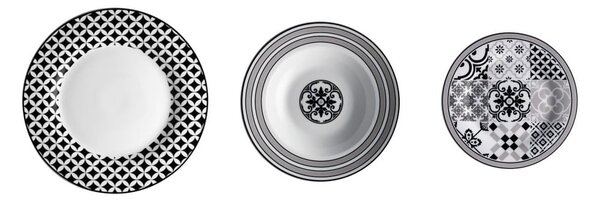 18-dielna súprava porcelánových tanierov Brandani Alhambra