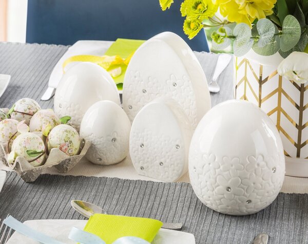 VEĽKONOČNÁ SOŠKA EGG SADA 2 KS 11X15 CM BIELA