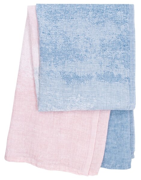 Ľanový uterák Saari, modro-ružový, Rozmery 95x180 cm