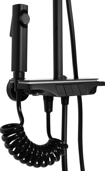 Rea Savio, LED sprchový set s vaňovou výlevkou, čierna, REA-P8410