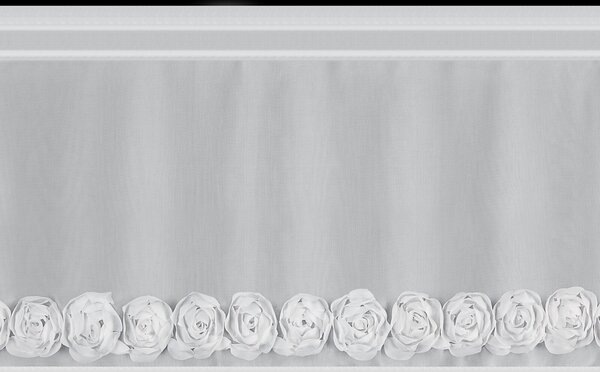 KRÁTKA ZÁCLONA NA PÁSKE EVA MINGE ROSES10 150X40 CM BIELA