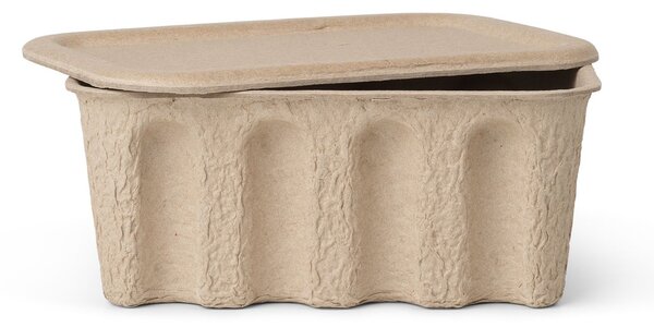 Úložný box s vekom Paper Pulp Small – set 2 ks