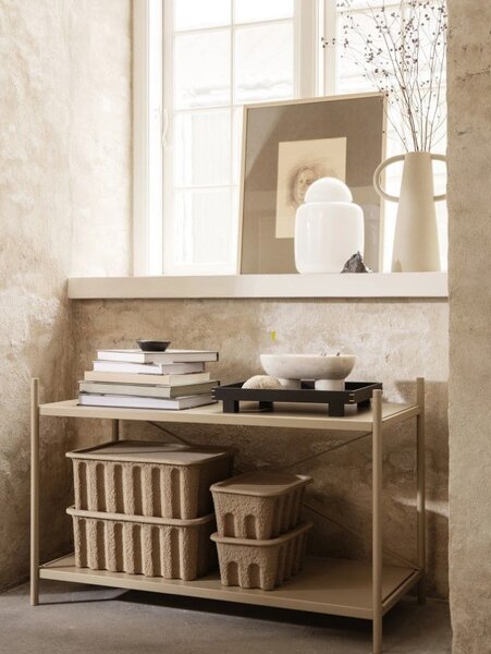 Úložný box s vekom Paper Pulp Small – set 2 ks