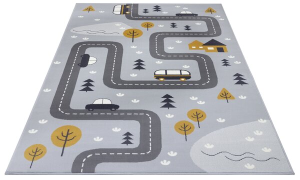 Hanse Home , DOPREDAJ: 80x150 cm Detský koberec Adventures 104535 Grey/mustard, 80x150, šedá, detská izba
