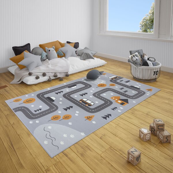 Hanse Home , DOPREDAJ: 80x150 cm Detský koberec Adventures 104535 Grey/mustard, 80x150, šedá, detská izba