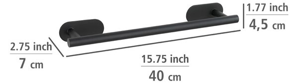 Čierny matný nástenný antikoro držiak na uteráky Wenko Orea Turbo-Loc®