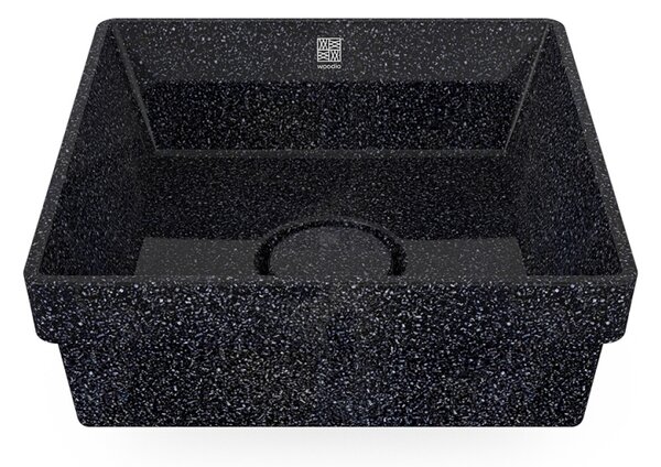 Woodio Umývadlo Cube40, čierne char / zápustné