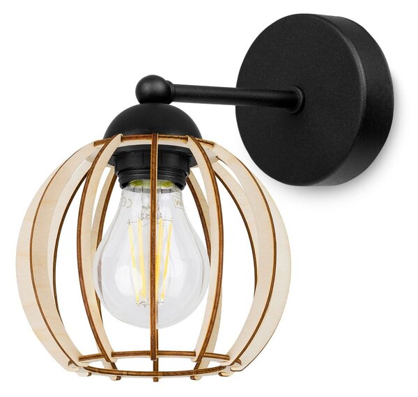 Nástenné svietidlo Timber 8, 1x drevené tienidlo