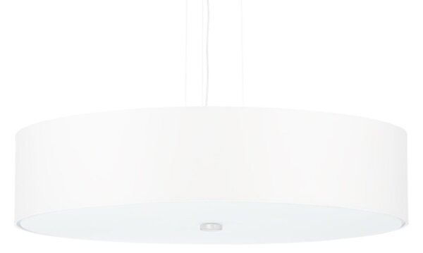 Závesné svietidlo Skala, 1x biele textilné tienidlo, (biele sklo), (fi 50 cm)