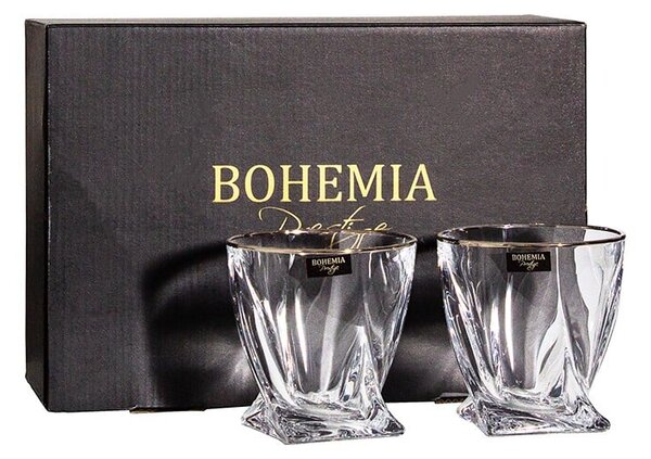 BOHEMIA PRESTIGE QUADRO PLATIN POHÁR SADA 6 KS