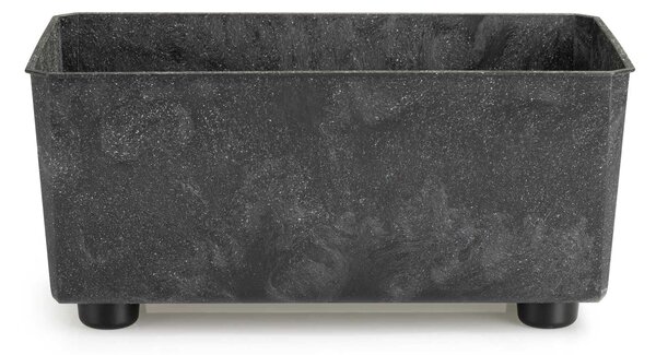 PLASTOVÝ KVETINÁČ SALVIA 28,5X17 CM IMITÁCIA BETÓNU ČIERNA