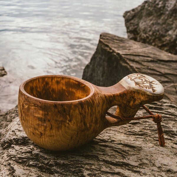 Pahkataide Fínsky hrnček Kuksa Poro, breza kučeravá