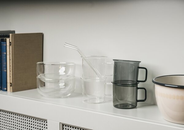 Muurla Hrnček Glass 0,35l, sivý