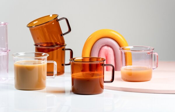 Muurla Hrnček Glass 0,35l, jantárový