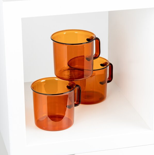 Muurla Hrnček Glass 0,35l, jantárový