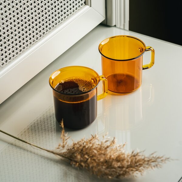 Muurla Hrnček Glass 0,35l, jantárový