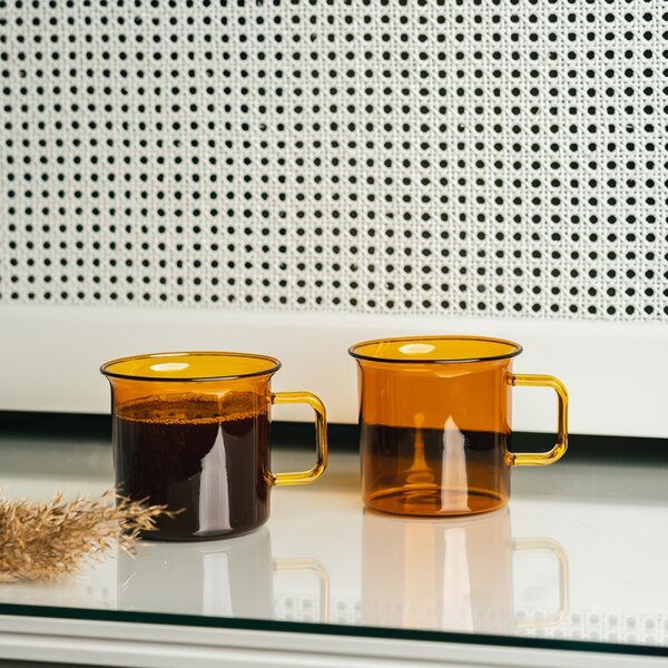 Muurla Hrnček Glass 0,35l, jantárový
