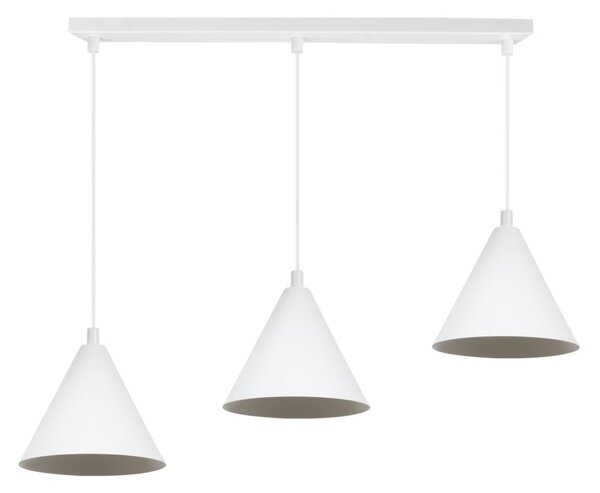 Závesné svietidlo Soho, 3x biele kovové tienidlo, (fi 14cm)
