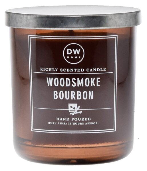DW Home Vonná sviečka v skle - Bourbon a drevený dym, 9,1oz