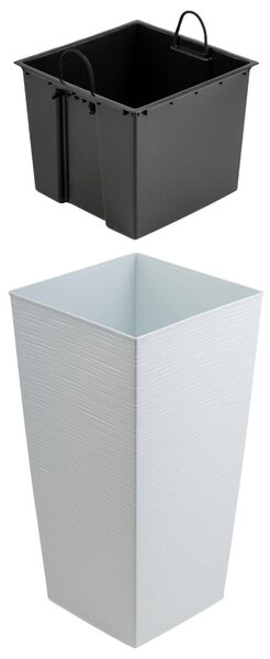 PLASTOVÝ KVETINÁČ PORTO RIFLO 67,5X35X35 CM BIELA