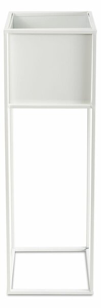 KOVOVÝ KVETINÁČ SO STOJANOM PLAIN 70X24 CM BIELA