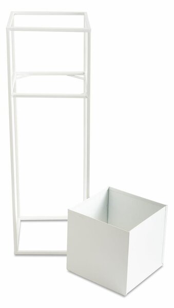 KOVOVÝ KVETINÁČ SO STOJANOM PLAIN 70X24 CM BIELA