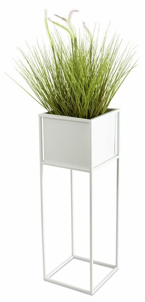 KOVOVÝ KVETINÁČ SO STOJANOM PLAIN 70X24 CM BIELA